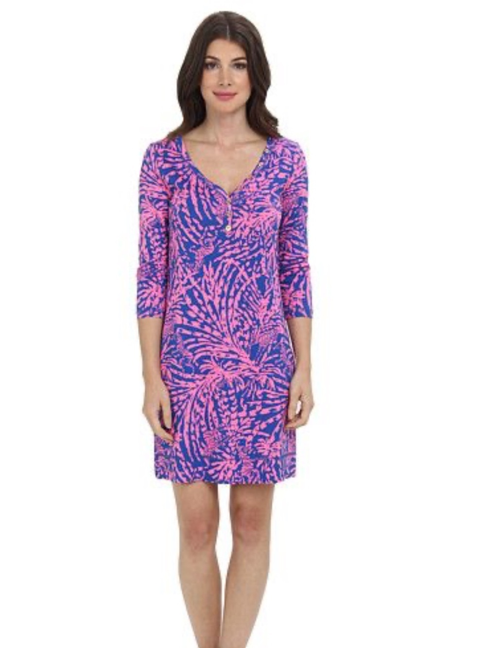 Lily Pulitzer women’s Erin dress Rollin in the grass print size medium pink blue